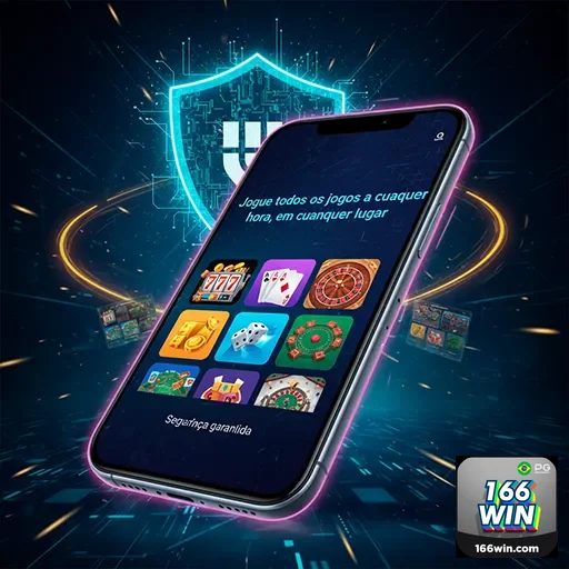 Imagem do aplicativo 166win com opções de apostas, destacando a plataforma confiável do 166win.